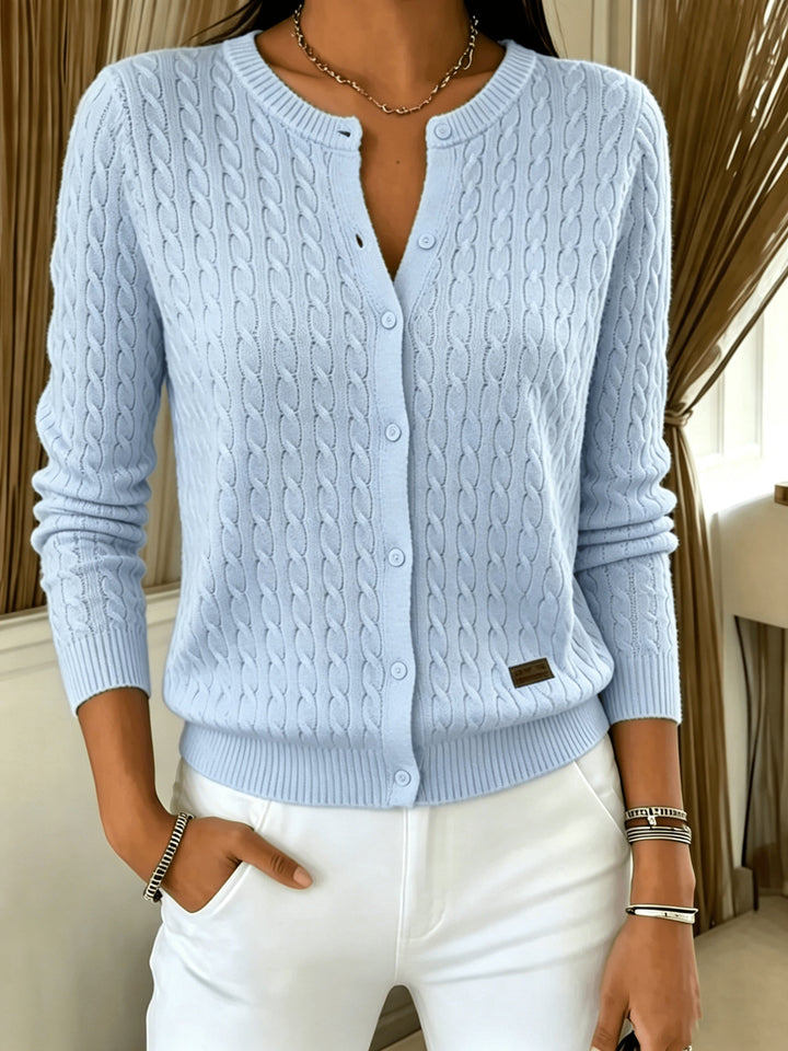 Augustine cable knit button cardigan for women