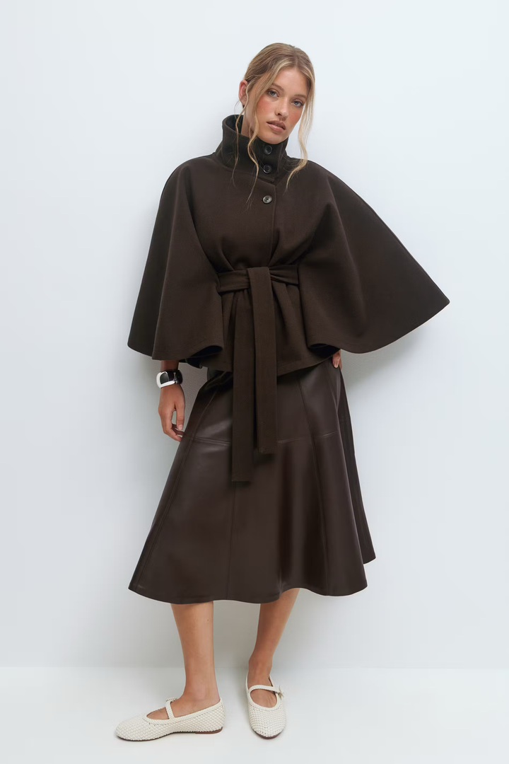 Muriel™ | Belted Cape Coat