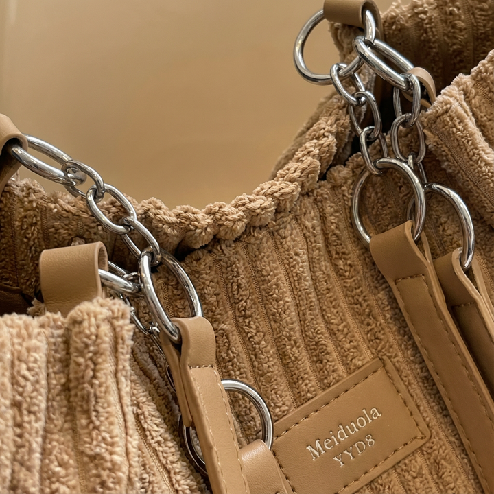 The Corduroy Tote Khaki - Classic Elegance Reimagined