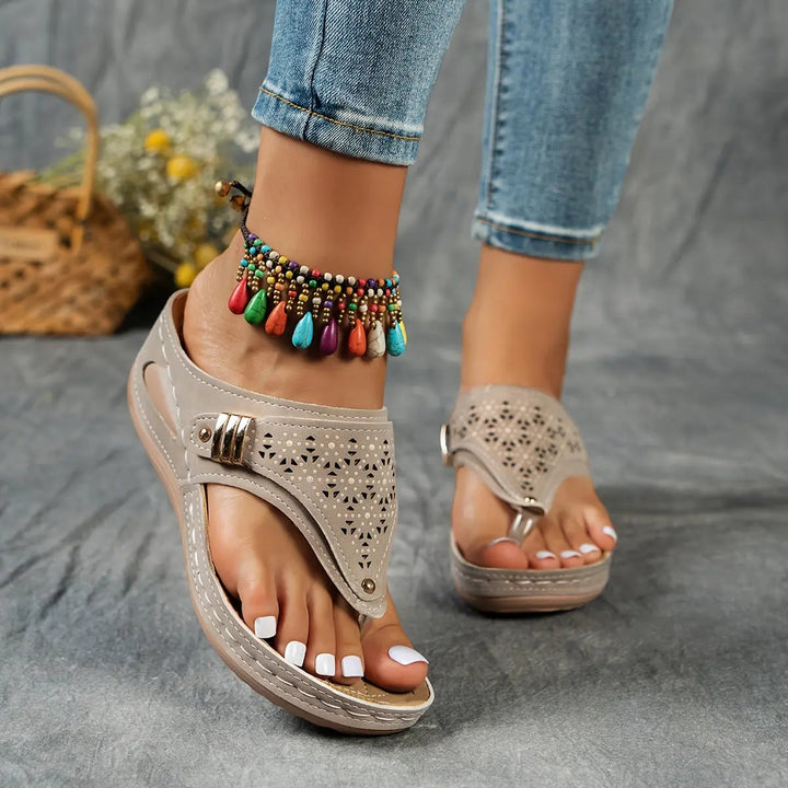 Elodie wedge toe-post sandals for women