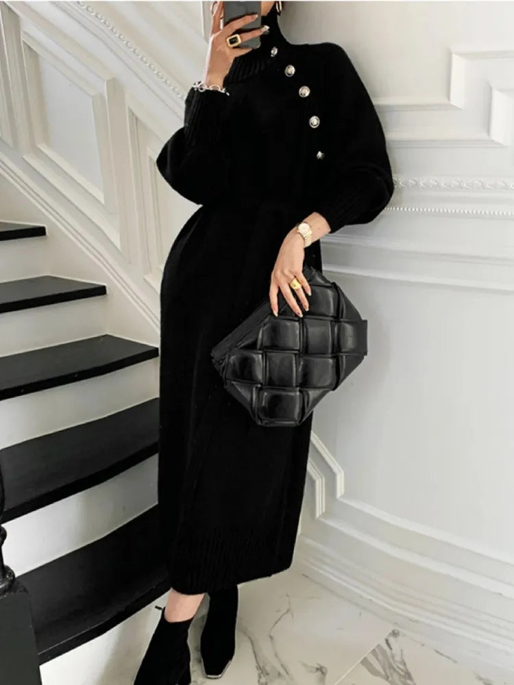 Katerina roll neck knit dress for women