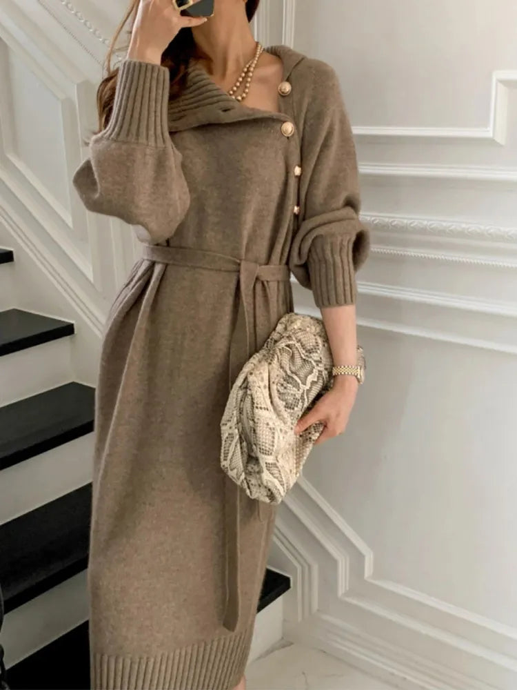 Katerina roll neck knit dress for women