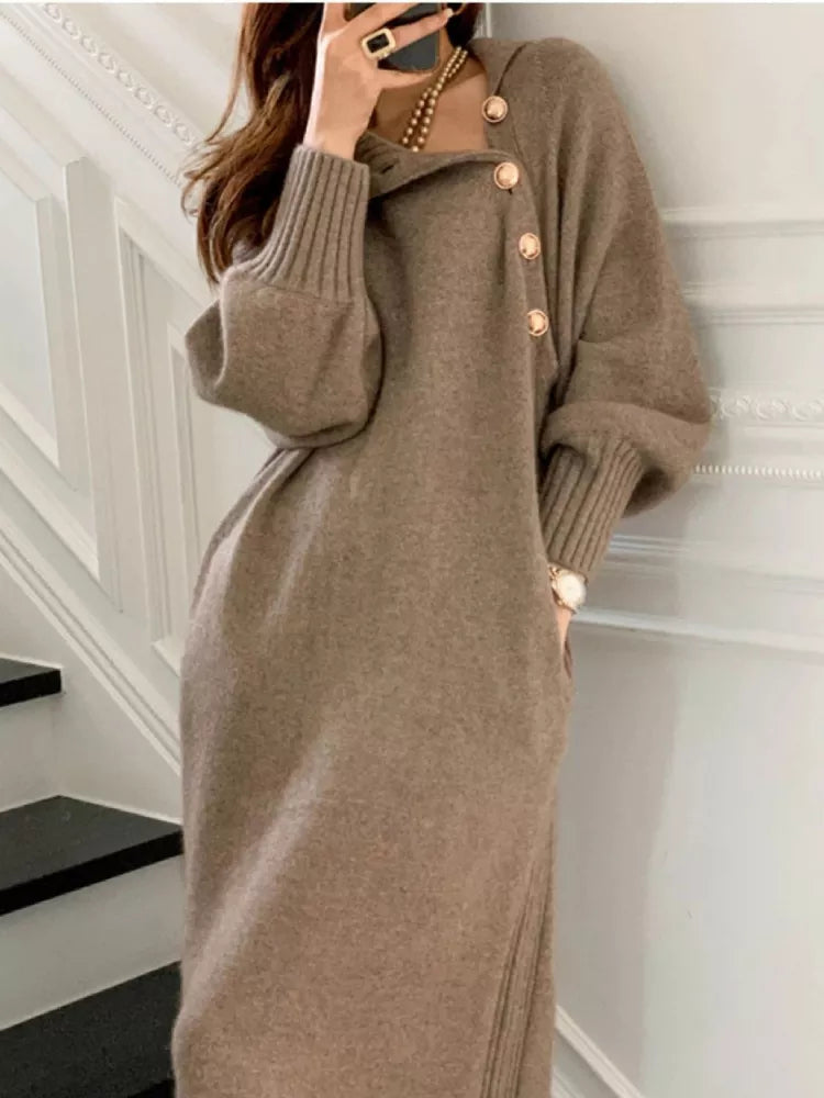 Katerina roll neck knit dress for women