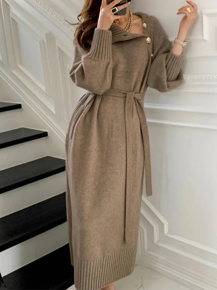Katerina roll neck knit dress for women