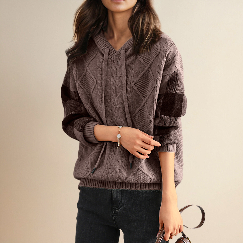 Luna - Jacquard Hooded Sweater