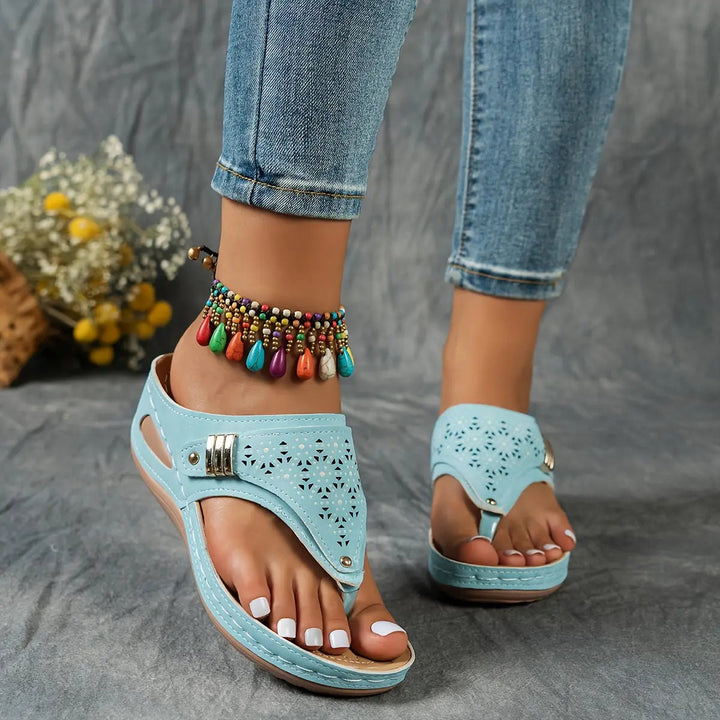 Elodie wedge toe-post sandals for women