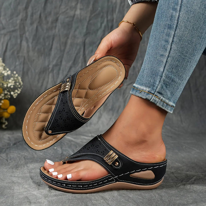Elodie wedge toe-post sandals for women