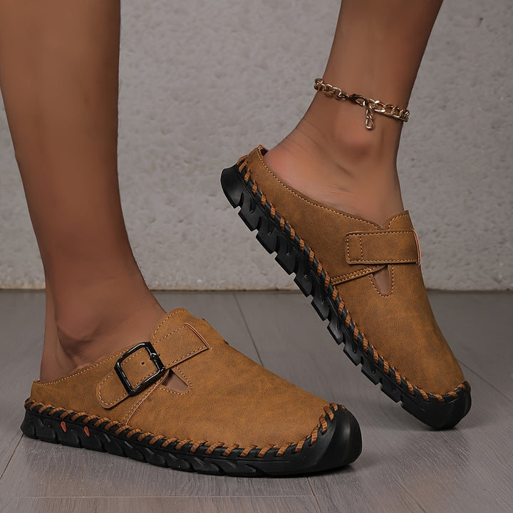 Marly buckle comfort mules for women