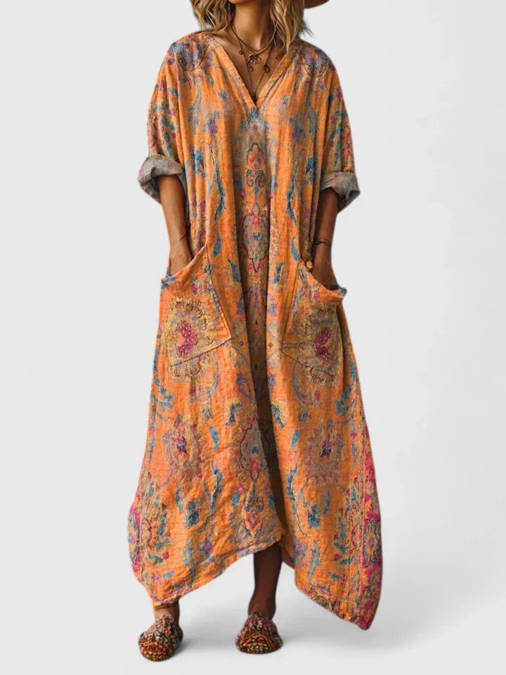 Elodie | Embroidered Relaxed Midi Dress