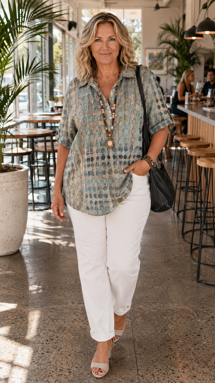 Melody relaxed fit long sleeve top for women