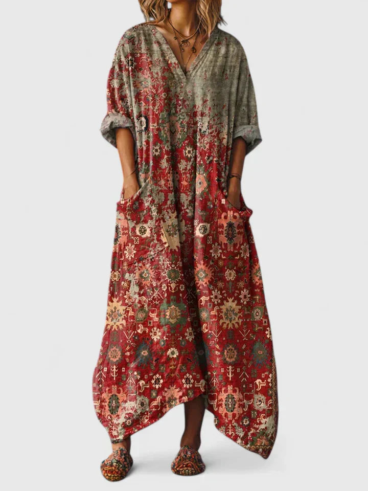 Elodie | Embroidered Relaxed Midi Dress
