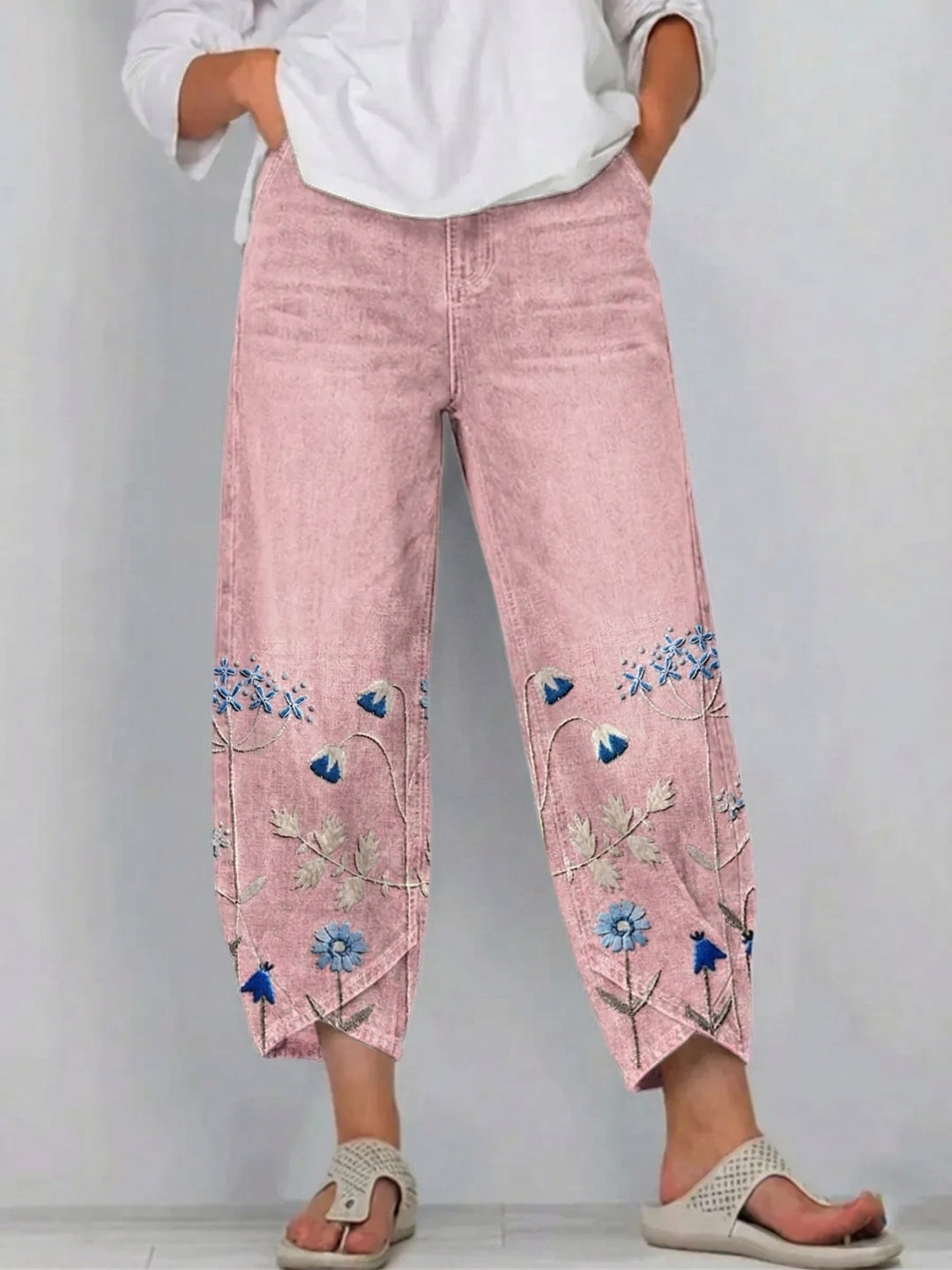 Avery | Chic Embroidered Casual Trousers