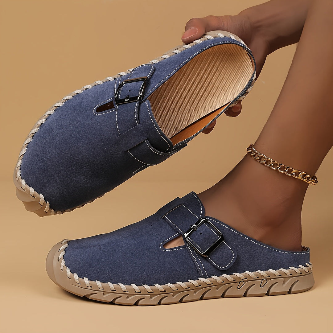 Marly buckle comfort mules for women
