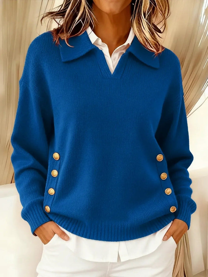 Vicenta button polo sweater for women