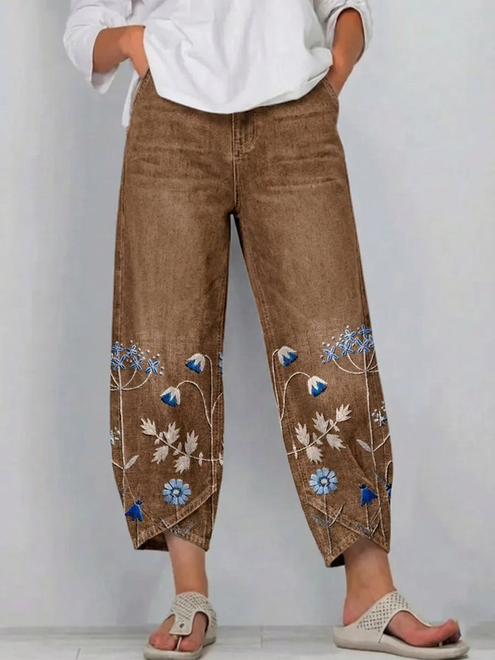Avery | Chic Embroidered Casual Trousers