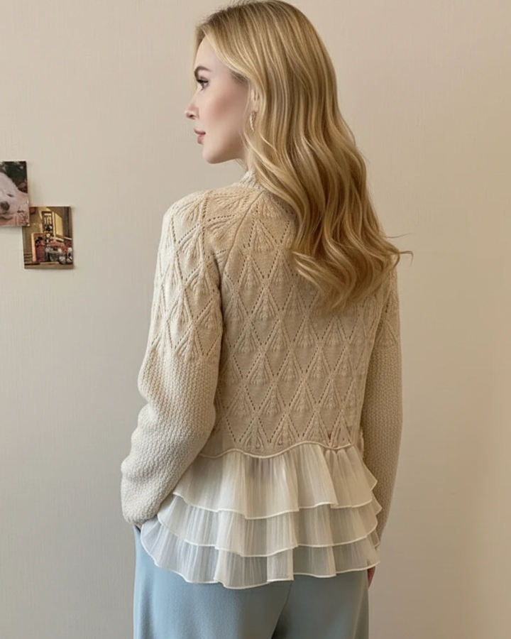Elara | Ruffled Knit Peplum Sweater