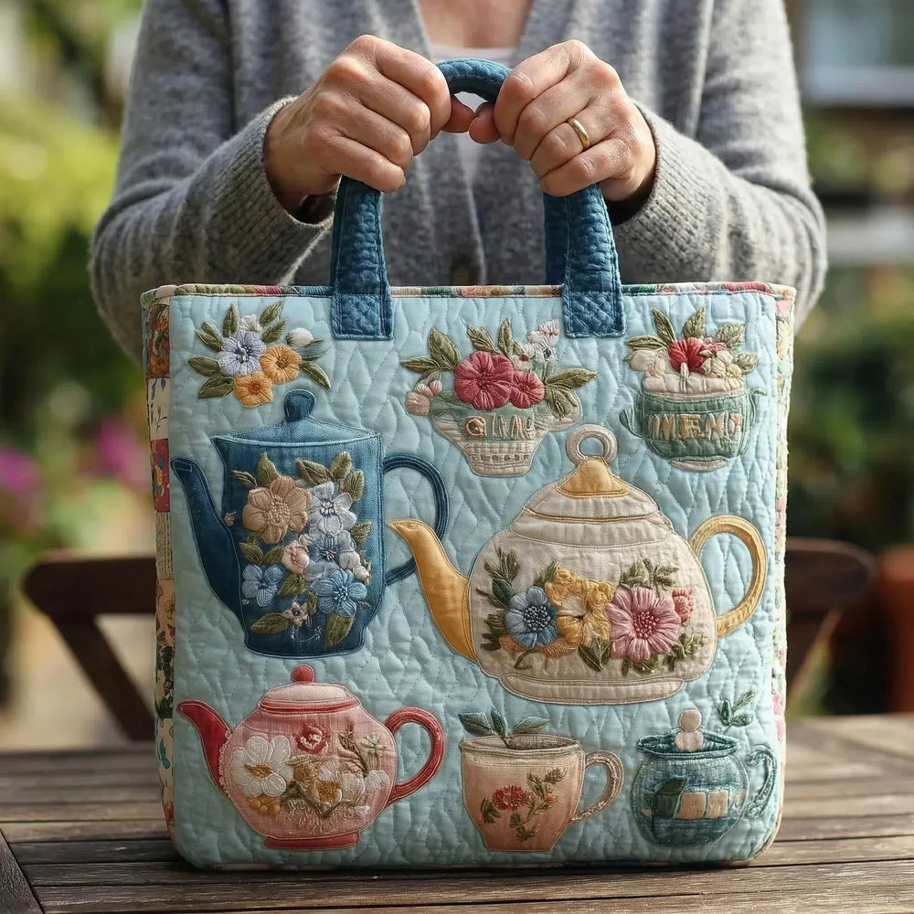 Spring Fantasy floral quilted tote for women