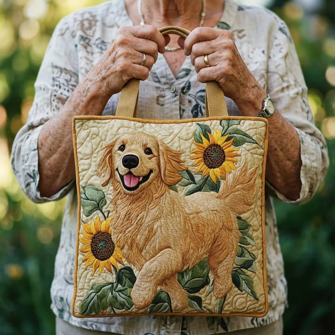 Golden Retriever quilted tote for women