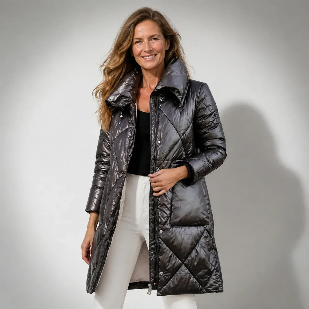Janice™ | Satin-Effect Quilted Coat