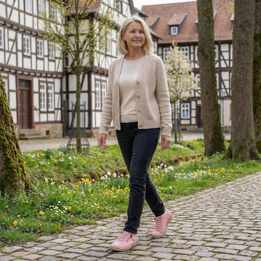 Mila comfort sneakers with easy side zip for women