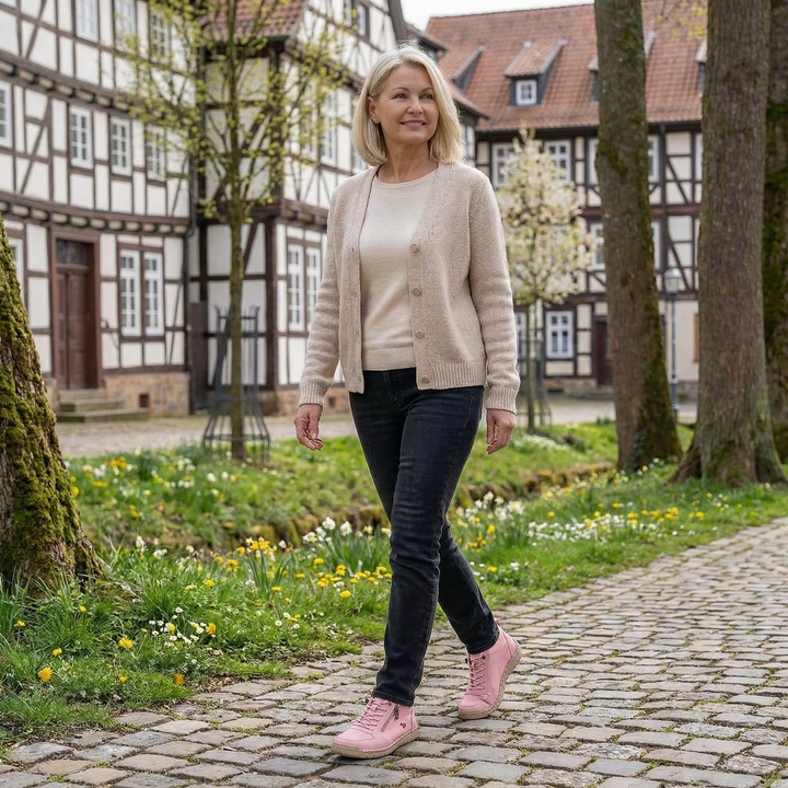 Mila comfort sneakers with easy side zip for women