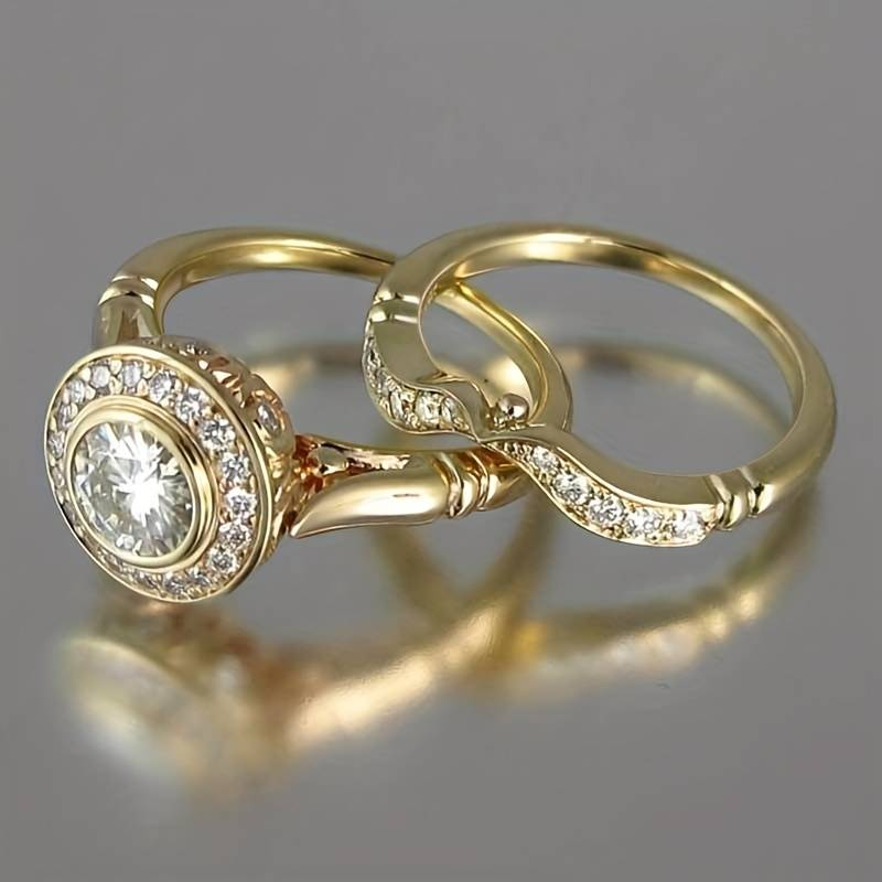 Gold &amp; Zirconia Ring Pack