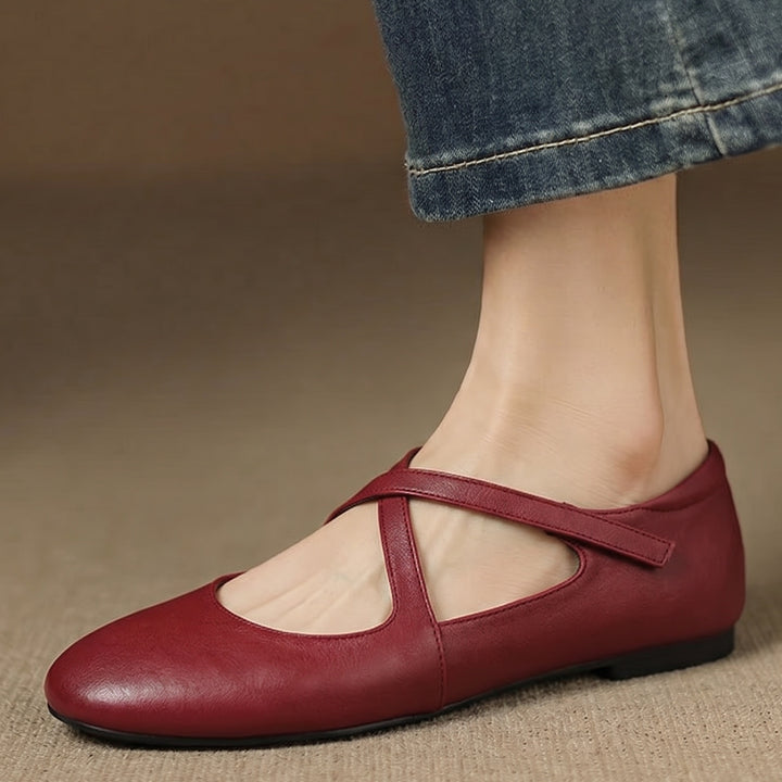 Zeor genuine leather flats for women