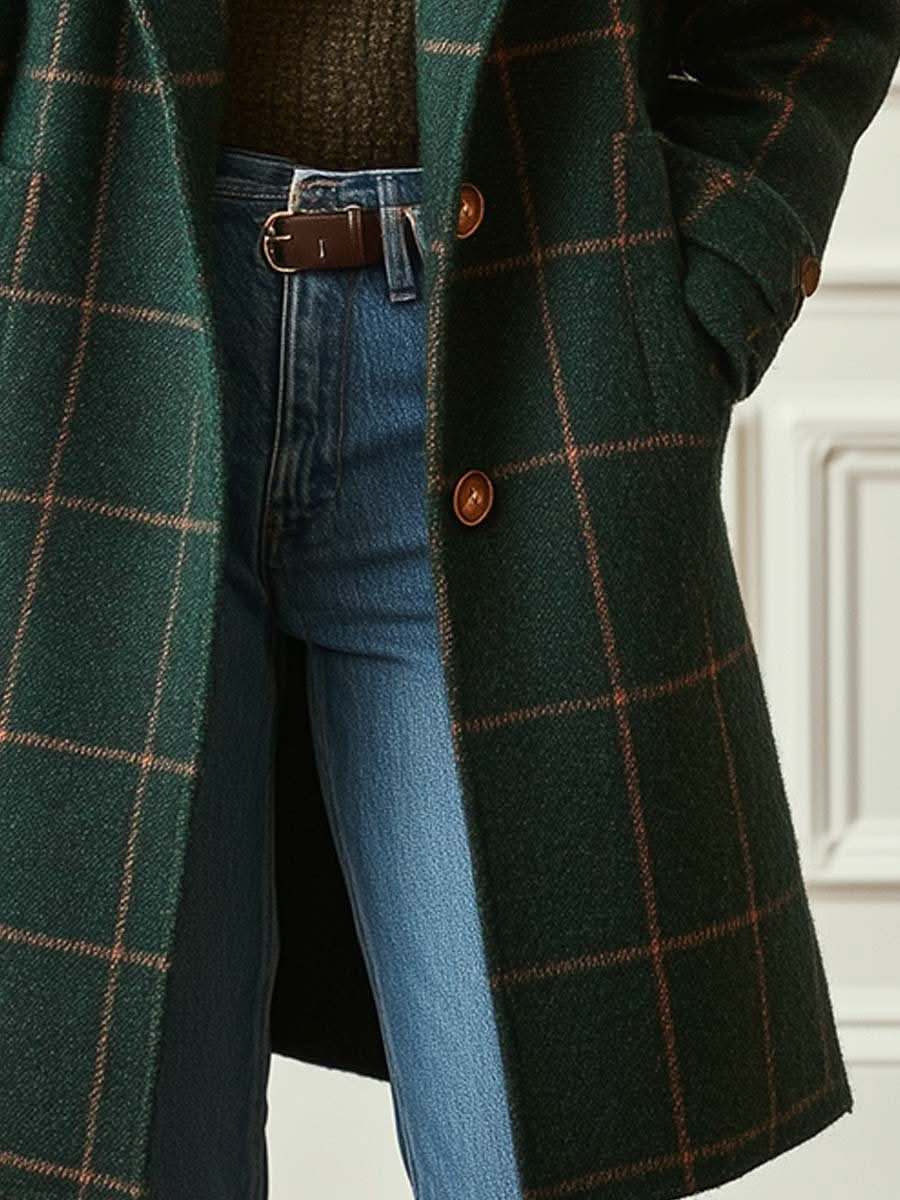 Deborah™ | Plaid Wool Coat