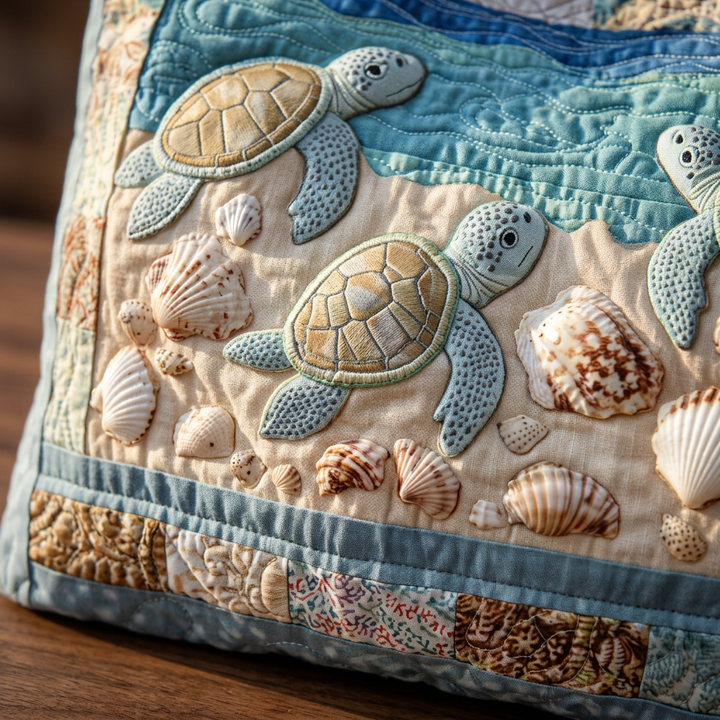 Sea Turtles quilted tote for women