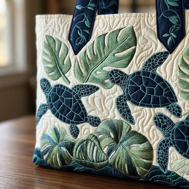 Sea Turtle quilted tote for women