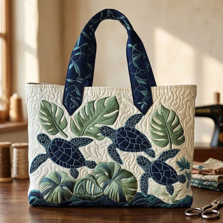 Sea Turtle quilted tote for women