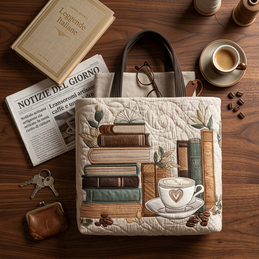 Coffee Lover handmade quilted tote for women