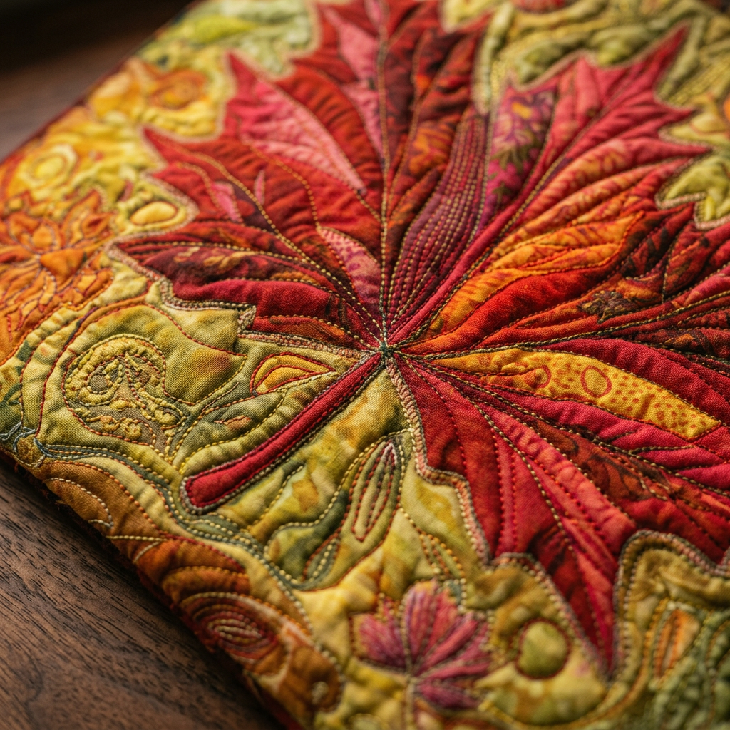 Maple at Sunset handmade quilted tote for women