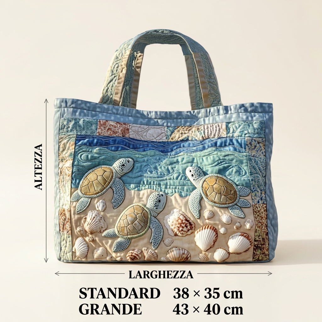 Sea Turtles quilted tote for women