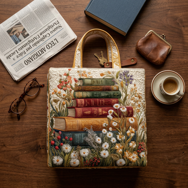 Blooming Floral handmade quilted tote for women