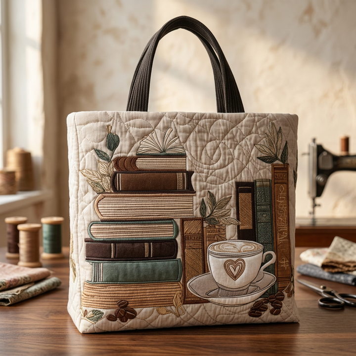 Coffee Lover handmade quilted tote for women