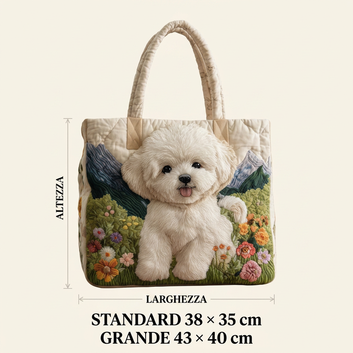 Magical Dog handmade quilted tote for women