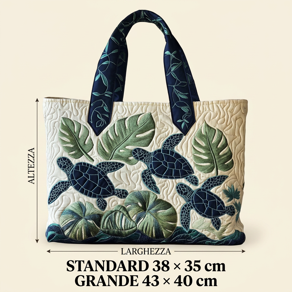 Sea Turtle quilted tote for women