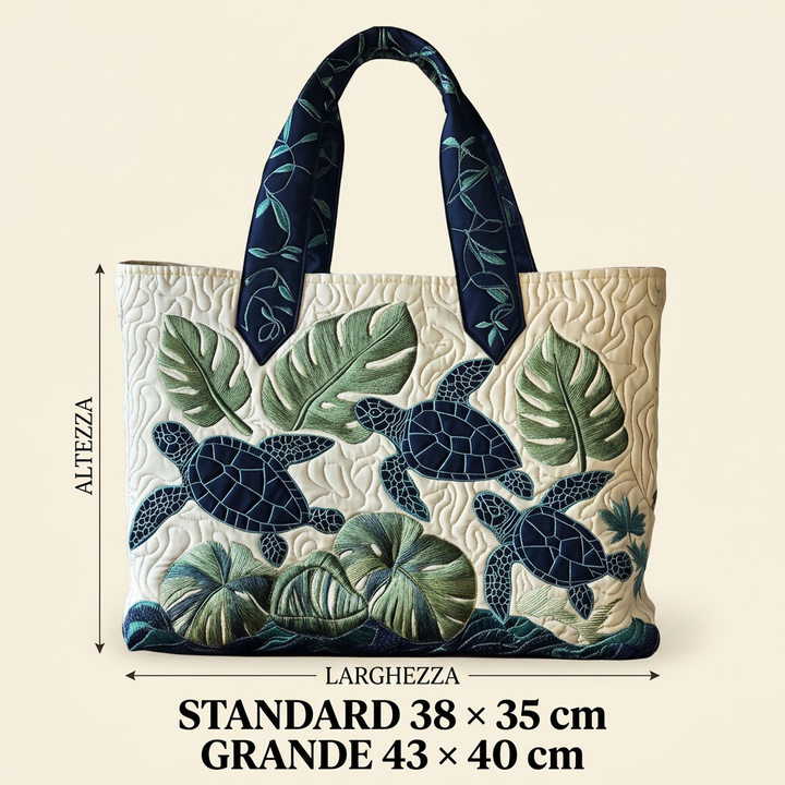 Sea Turtle quilted tote for women