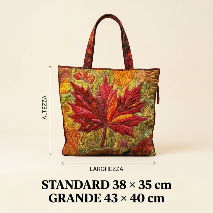 Maple at Sunset handmade quilted tote for women