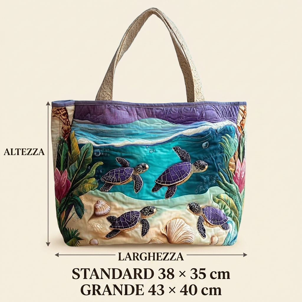 Lagoon Fantasy quilted tote for women