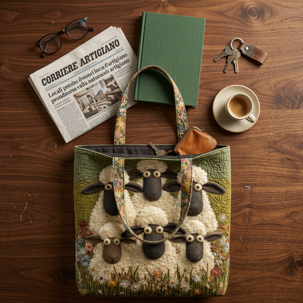 Five Sheep artisan quilted tote for women