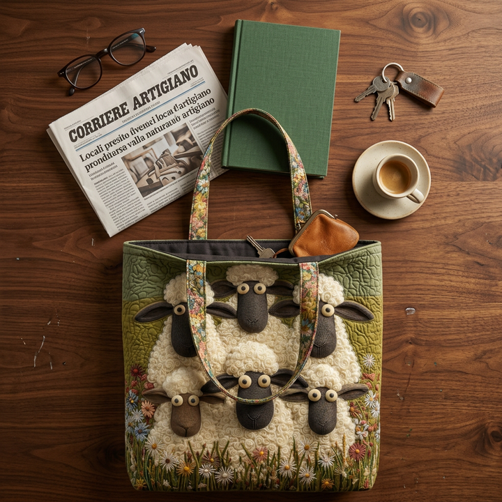 Five Sheep artisan quilted tote for women