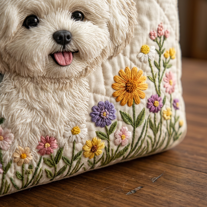 Magical Dog handmade quilted tote for women