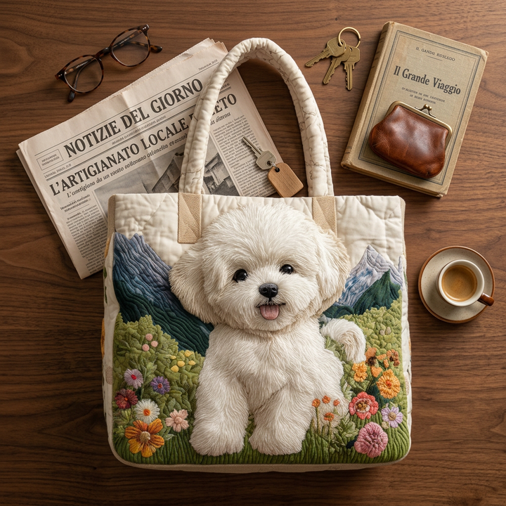 Magical Dog handmade quilted tote for women