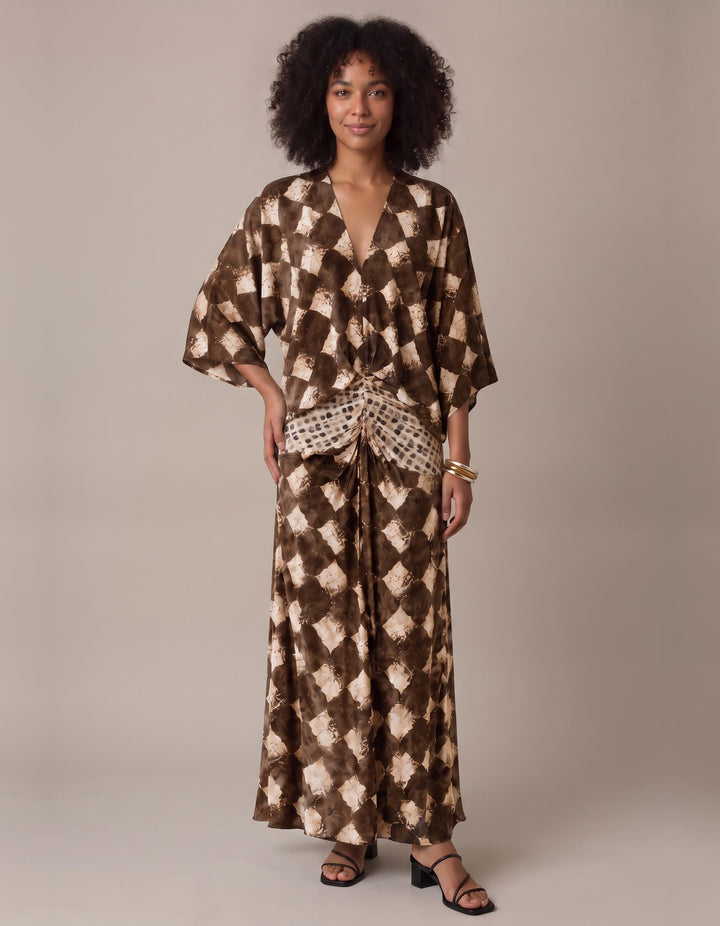 Triana mosaic print caftan maxi dress for women