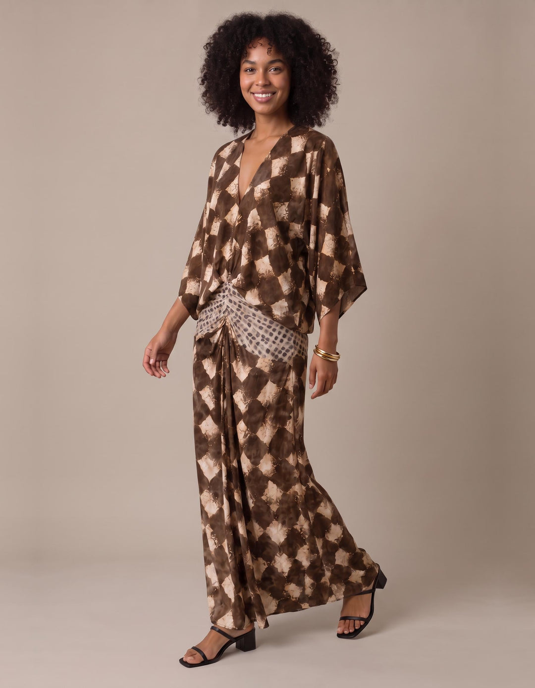 Triana mosaic print caftan maxi dress for women