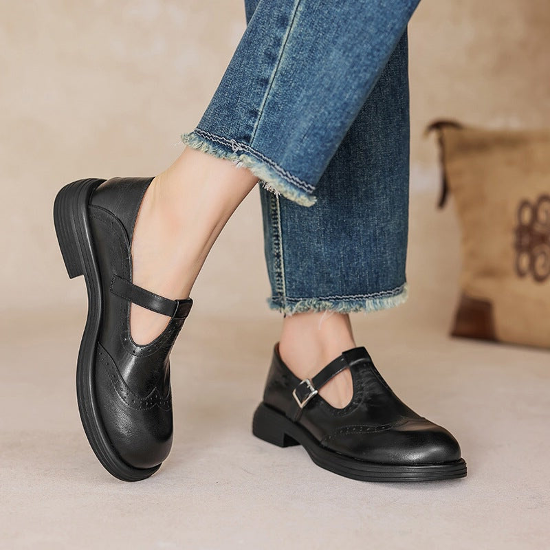Verda vegan leather Mary Jane flats for women