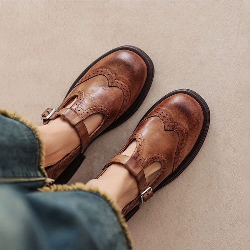 Verda vegan leather Mary Jane flats for women