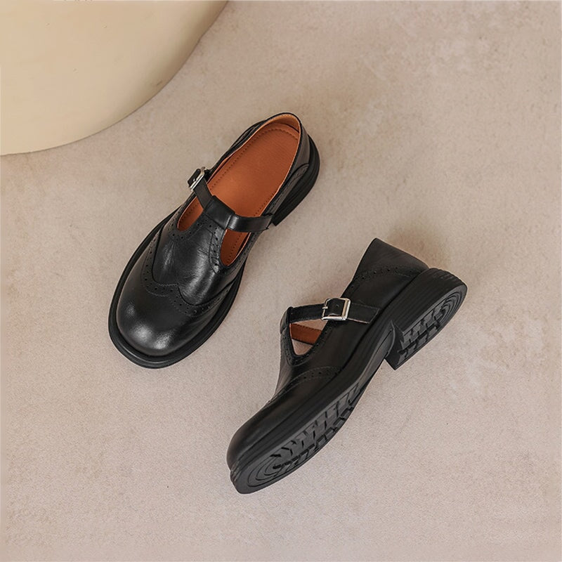 Verda vegan leather Mary Jane flats for women
